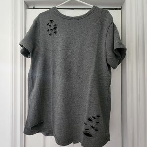 ALPHALETE- Men's XL Distressed Tee (Grey)